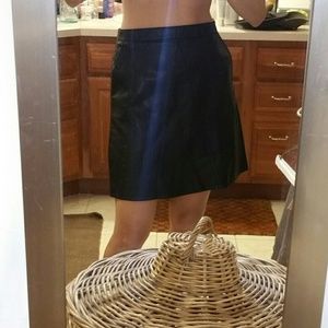 SOLD- ZARA Vegan Leather Black A-Line Skirt
